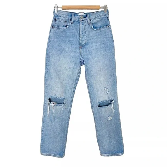 Aritzia Denim Forum Size 25 The Joni High Rise Loose 26L Distressed - Picture 3 of 16